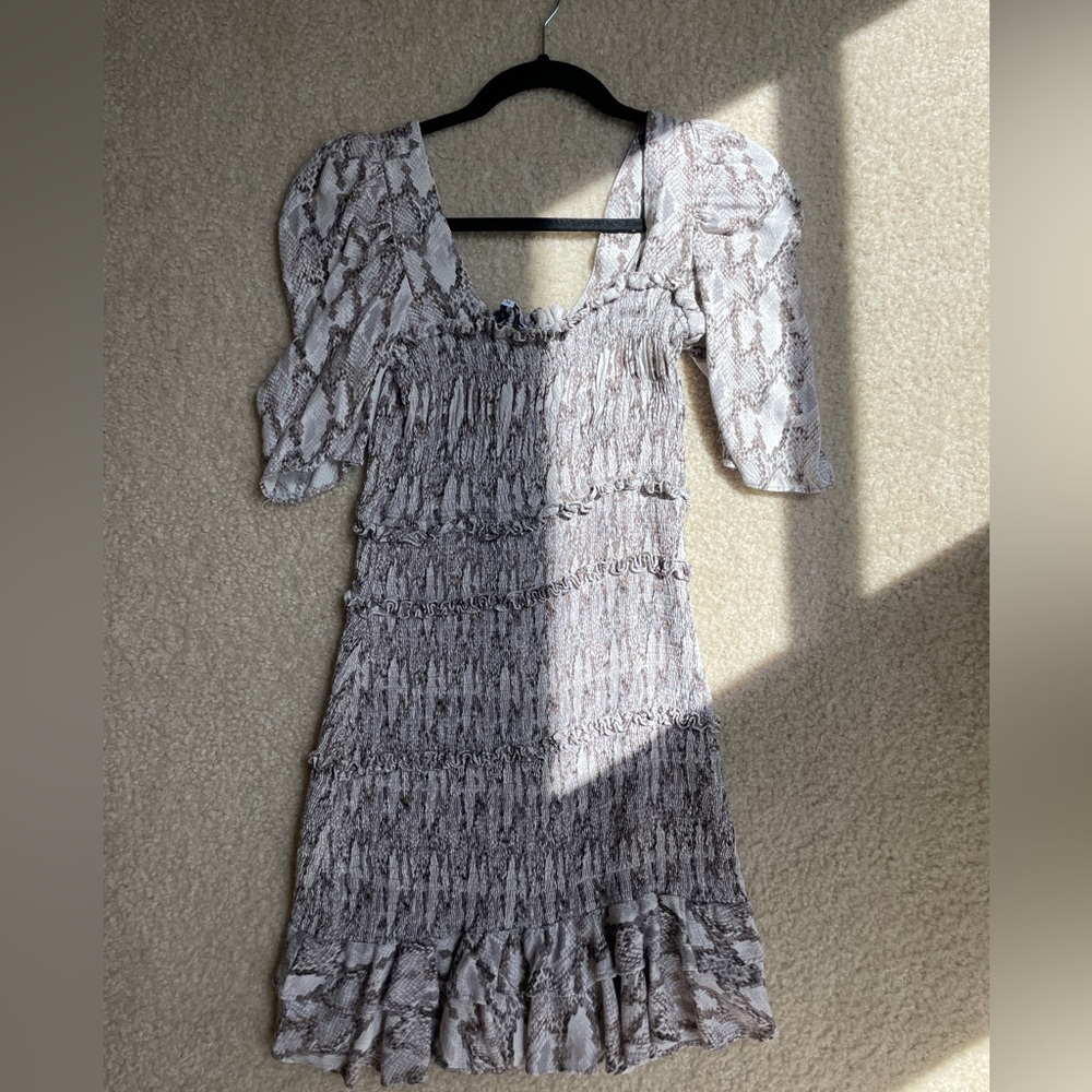 Snake Print Cinched Dress